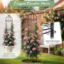 73" Garden Obelisk Trellis for Climbing Plants Outdoor with Bird Finial, 6.2 FT Plant Support for Tomato, Rose, Grape, Pea, Cucumber, Vines, Rustproof Coated Metal Flower Tower for Potted Plants