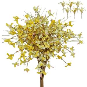 16" 24pcs Spring Summer Fall Artificial Silk Wild Flowers Blooming Bouquets for Crafts or Vase - Rustic Farmhouse Wedding and Home Flowers Decor (Yellow)