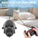 Remote Control Rat Mouse Cat Toy Realistic RC Fake Rat Mouse Toy Flocking Wireless Funny Chasing Electronic Interactive Cat Toys Prank Joke Scary Trick Rats for Cats Dogs Novelty (Grey)
