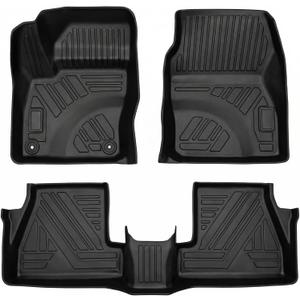 Focus Floor Mat - All Weather Waterproof Durable Anti-Slip Odorless TPE Front and Rear Row Set Custom-Fit Floor Liner Compatible with 2012-2018 Ford Focus