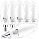 evelor E12 LED Candelabra Light Bulb,40 Watt Equivalent Daylight White 5000K,Efficient 6W Candle Chandelier Bulbs,550 Lumens Non-Dimmable Small Light Bulbs,20000 Hours, 6-Packs