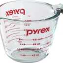 OGGI Measuring Shot Glass with Measuring Lines, 3oz / 90ml - Bartender Accessories; Pyrex Cup 8 Oz. J Handle Measuring Cup