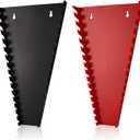 ALOANES 32-Slot ABS Plastic Wrench Organizer, Hanging Wrench Organizer for Tool Box and Wall, Fit SAE & Metric Wrench Storage, 2 Pack Lightweight Wrench Holder(Red&Black)