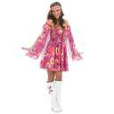 fun shack 70s Fancy Dress Women, Hippy Fancy Dress for Women, Womens Hippie Costume, Gogo Girl Costume Women (Large)