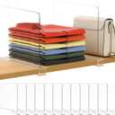 12 Pack 12 Inches [Extra Tall Version] Clear Shelf Dividers for Organization, Acrylic Closet Shelf Vertical Shelves Organizer for Bedroom, Kitchen and Office