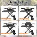 Grill Cart for Weber Q1200 Q1000 Q2200 Q2400, Portable Grill Stand | for Blackstone 17"& 22" Table Top Griddles, Foldable Grill Cart for Pizza Ovens with Shelf for Gas Cylinder, outdoor bbq