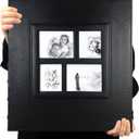 RECUTMS Photo Album Self Adhesive Magnetic DIY Scrapbook 60 Pages 13.3 x 13.4 (Inches) Accommodate 8X10 6X8 5X7 4X6 Photo Wedding Album Memory Book(Black)