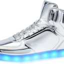 Unisex LED Light Up Shoes, Fashion High Top LED Sneakers USB Rechargeable Glowing Luminous Shoes for Men, Women, Teens, Size: 15 Women/13 Men