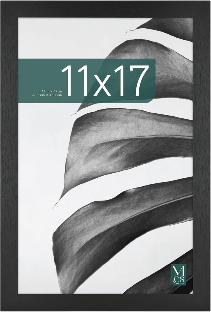 MCS Studio Gallery 11x17 Picture Frame Black Woodgrain, Rectangle Photo Frame for Photos, Posters & Art Prints (1-Pack)