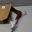 HOUSE DAY Wooden Hangers 10 Pack, Heavy Duty Wood Coat Hangers for Closet, Smooth Finish Wooden Suit Hanger with Non Slip Pants Bar, Sturdy Wood Clothes Hanger, Walnut