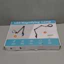 KIRKAS 12X & 30X Magnifying Glass with Light and Clamp, Extra-long Arm Magnifying Lamp Overhead Knob for Workbench Craft Repair Sewing, LED Lighted Magnifier Real Glass Lens Stepless Dimming and Color