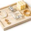 WORHE Vanity Tray Italy Travertine Stone for Jewelry, Perfume, Makeup, Candle Large Natural Marble Decorative Trays for Bathroom Dresser Rectangle Kitchen Storage Organizer for Home Decor Beige(WH021) (Beige - 11.8" X 9.3")