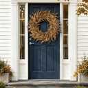 32" Artificial Fall Eucalyptus Wreath with Seeds for Front Door(Orange)