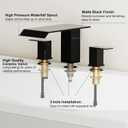 Matte Black 2 Handle Deck Mount Tub Faucet Set High Flow, Waterfall Roman Bathtub Faucet Tub Filler, 3 Hole Widespread Garden Bathtub Faucet, Solid Stainless Steel Jacuzzi Tub Faucet