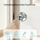 52HZ Smart Fingerprint Door Lock, 3 in 1 Finger Print Door Knob with Tuya App Control & Key, Auto Lock, Thumbprint Keyless Entry Door Lock for Front Door, Home, Apartment, Office, Satin Nickel