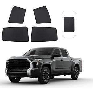 Front Side Half Window Shade Foldable Custom Fit for Toyota Tundra 2022-2024 Car Window Shades for Side Window Sun Shade UV Protection Heat Insulation for Camping Sleeping 4PCS
