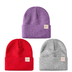 Toddler Beanie Kids Winter Hats Infant Warm Knit Cap Newborn Winter Warm Hat for 0-36 Month Boys Girls 2 Pack