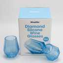 Wine2Go Diamond Silicone Wine Glasses 9oz