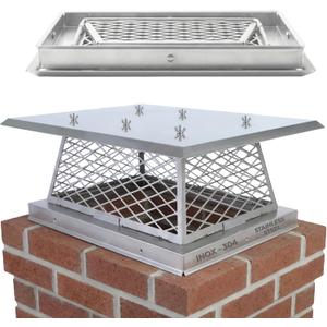 Single-Flue Stainless Steel Chimney Cap, Bolt-On, 13 x 18 in