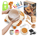 Pottery Wheel for Kids-Clay Sculpting Tools & Painting Kit, DIY Kits Clay Maker for Beginners with 3 Packs Modeling Clays, Art&Crafts Kits for Kids Ages 8-12 Pink and White