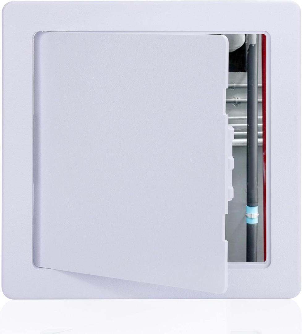 Plumbing Access Panel for Drywall 6 x 6 Inch Plastic Access Door Removable Wall Access Panel Ceiling Reinforced Hinged Durable White