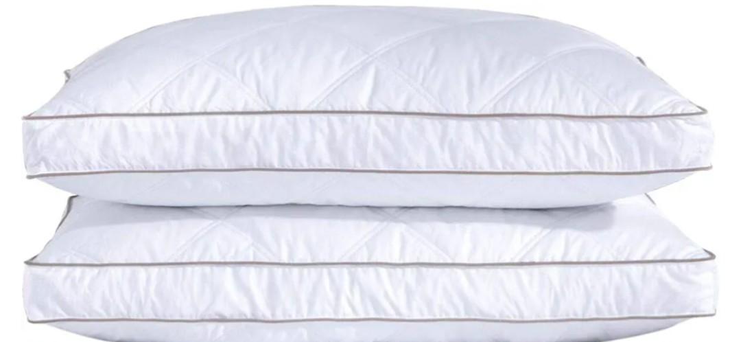 Goose Feathers and Down Pillow for Sleeping Hotel Collection Bed Pillows, Gusseted, Queen, Set of 2
