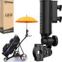 10L0L Heavy Duty Golf Push Cart Umbrella Holder - 180 Adjustable Aluminum Base for Golf Carts, Strollers, Wheelchairs & Bikes | Universal Mounting Design