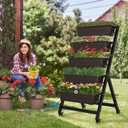 TOREVSIOR 5-Tier Vertical Raised Garden Bed, Vertical Garden Planter with Water Drainage, Elevated Garden Bed for Vegetables Flowers Herbs Indoor Outdoor, Large
