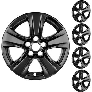 17 Inch Wheel Skins Compatible with 2019-2026 Toyota RAV4 XLE/RAV 4 Hybrid XLE/Hybrid LE, Fits Factory Alloy Wheels, Gloss Black Snap-On Replacement Wheel Cover, Set of 4