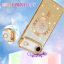 Bonoma Compatible with iPhone Air Case 2025 Support for MagSafe, Plating Heart Glitter Magnetic Case TPU Camera Protection Back Cover for Phone Case -Gold