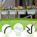 4 Pack Railing Flower Planter Box Holder Window Planter Box Brackets Planters Railing Bracket Hanging Iron Art Rack Shelf for Balcony Garden Patio Indoor Outdoor