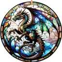 2025 Christmas Ornament  Dragon Stained Glass Ornament, Fantasy Holiday Tree Decoration, Unique Keepsake Gift