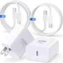45W Super Fast Charger USBC for iPhone 16/15 (Pro/Pro Max/Plus/16e), 6+10FT Type C Fast Charging Cable Cord &Android Charger Block for Samsung Galaxy S24 S23 S22 S21 Ultra/+,Tab S10 S9 S8,iPad Pro/Air (White)