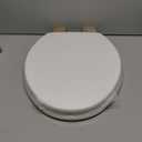 Elongated White Toilet Seat Natural Wood Toilet Seat with Zinc Alloy Hinges, Easy to Install also Easy to Clean, Scratch Resistant by Angol Shiold (Elongated, White)
