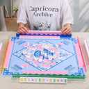 DoubleFill 4 Pack Mahjong Tile Rack & Pusher Set, Acrylic All-in-one Holders, Magnetic Mahjong Racks for Organizing Tiles, Easy to Use for Home Game Nights(Scalloped Edge,Colorful)