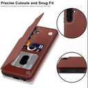 LETO for Samsung Galaxy A15 5G Wallet Case - Flip Folio Leather Kickstand - Credit Card Holder - Fashionable Flower Designs - Protective Phone Cover for Women and Girls - 6.5" - Dark Brown