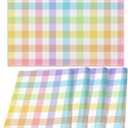 Pudodo Easter Buffalo Plaid Check Placemats Set of 4 Spring Holiday Party Decorations for Home Kitchen Table Supply (12" x 18")
