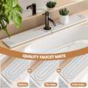 2 x Faucet Mat for Kitchen Sink,Super Absorbent Diatomite faucet mat, Quick Drying Stone Sink Tray, Faucet Splash Guard for Kitchen,Bathroom Counter (White, 30"4")