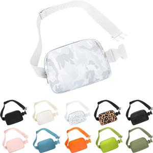 Frenou Waist Belt Bag Fashion Fanny Women Waist Pack With Adjustable Strap For Travel Running Hiking Walking Camo White