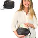 Wearable Breast Pump Bag - Fits Elvie, Willow, Momcozy and All Others - Black Small Pump Bag with Wrist Strap  Hands-Free Pump Carrying Case and Storage for Travel