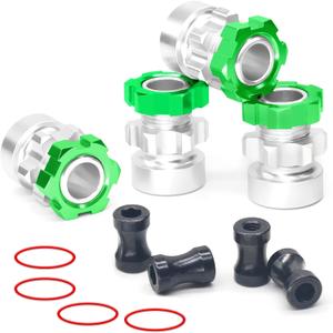 OGRC 12mm to 17mm Wheel Hex Adapter Aluminum Hub Extension Conversion Nuts for 1/10 RC Racing Tires (Green)