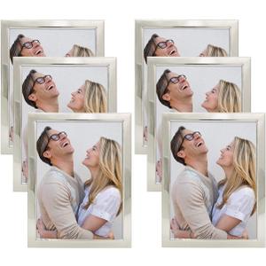 DECANIT 5x7 Picture Frame,Metal Photo Frame Display for Wall or Tabletop Pack of 6,Silver