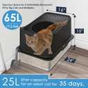 Top Entry Cat Litter Box with Lid, Stainless Steel Extra Large Enclosed Cats Kitty Litter Pan Easy Cleaning, XL Metal High Side litter Boxes Tray, Cat Box Enclosure, Never Absorb Odor or Rust