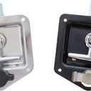 T Handle Latch Rv Truck Door Tool Box Lock Replacement with Keys Gasket Stainless Steel T-Handle Lock 2Pcs/1pc (Black-1pc)