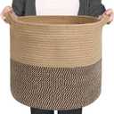 MEGASKET Large Wicker Storage Basket, 16" x 14" Woven Baskets for Storage, Blanket Storage for Living Room, Big Round Wicker Bin for Laundry, Pillows, Towels, Shoes, Dog Kids Toy Box, Home Decor