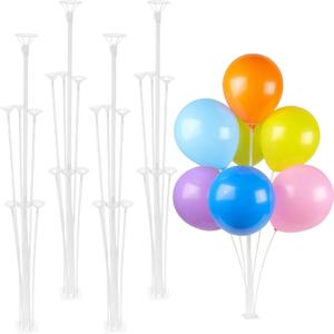Balloon Stand Kit (4 Sets) - Durable Balloon Sticks with a Sticky, Stable Base for Tabletop Decorations, Perfect for Weddings, Birthdays, Baby Showers, and Graduation Parties.
