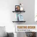 Fun Memories Corner Shelf Wall Mount, Floating Corner Shelves, Set of 4 Corner Wall Shelf Organizer, Rustic Wood Wall Storage Display Shelves for Living Room Bedroom Bathroom Kitchen, Classic Black