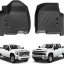 Custom for 2019-2025 2026 Chevy Silverado 1500/2020-2026 GMC Sierra 1500 2500HD/3500HD Crew Cab Accessories TPE All Weather Floor Mats (for 2019-2026 Chevy Silverado/GMC Sierra)