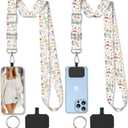 2 Pack Phone Lanyard Cell Phone Lanyard Crossbody Adjustable Phone Strap for Use Around the Neck Cell Phone Lanyard (Bohemian Leaf 3)