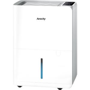 AEOCKY 50 Pint/Day Compressor Dehumidifier, 3500Sq.Ft for Basement, Home, Bedroom, Bathroom, with Drain Hose, Intelligent Humidistat, Quiet